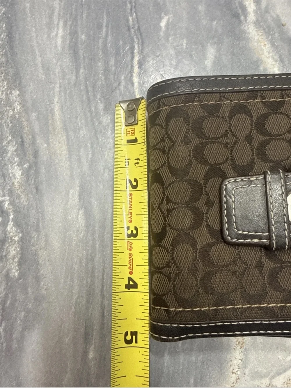 Coach Y2K Dark Brown Signature Canvas Soho Silver Tone Buckle Small Mini Wallet - Picture 3 of 14